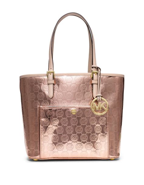 michael kors rose purse|michael kors metallic gold handbags.